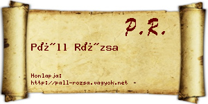Páll Rózsa névjegykártya